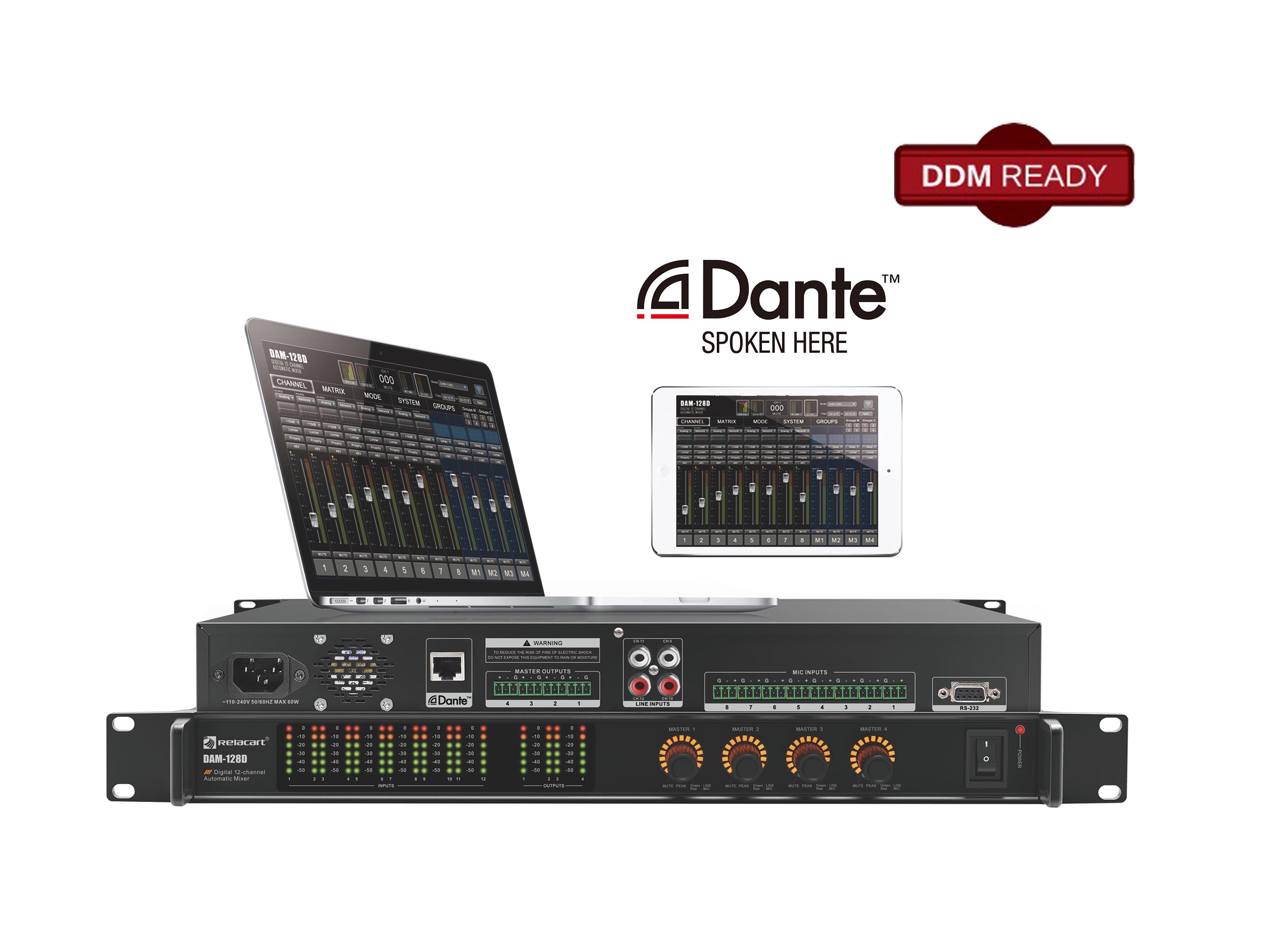 DAM-128D 12路数字自动混音器
