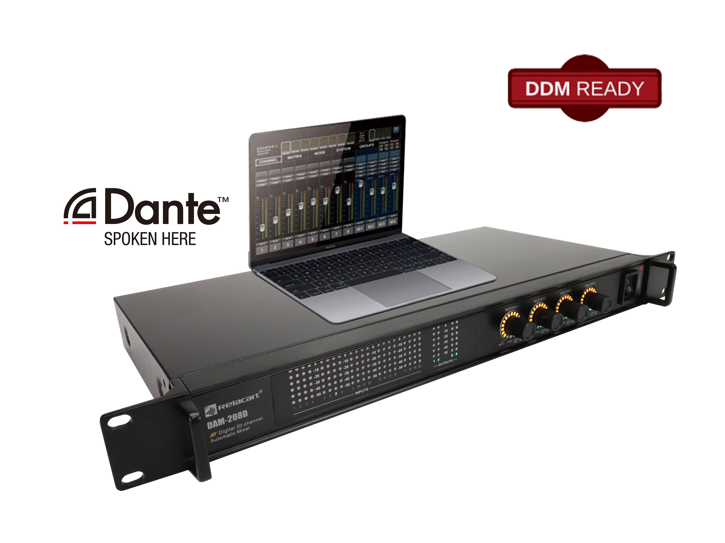 DAM-208D 20路全数字Dante智能混音器
